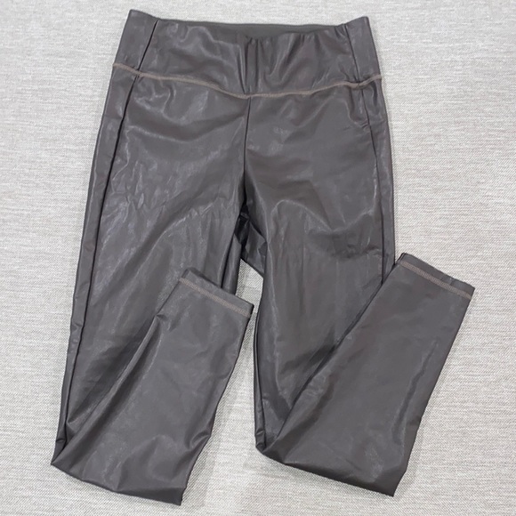 Athleta Pants - Athleta brown faux leather vegan leggings size medium